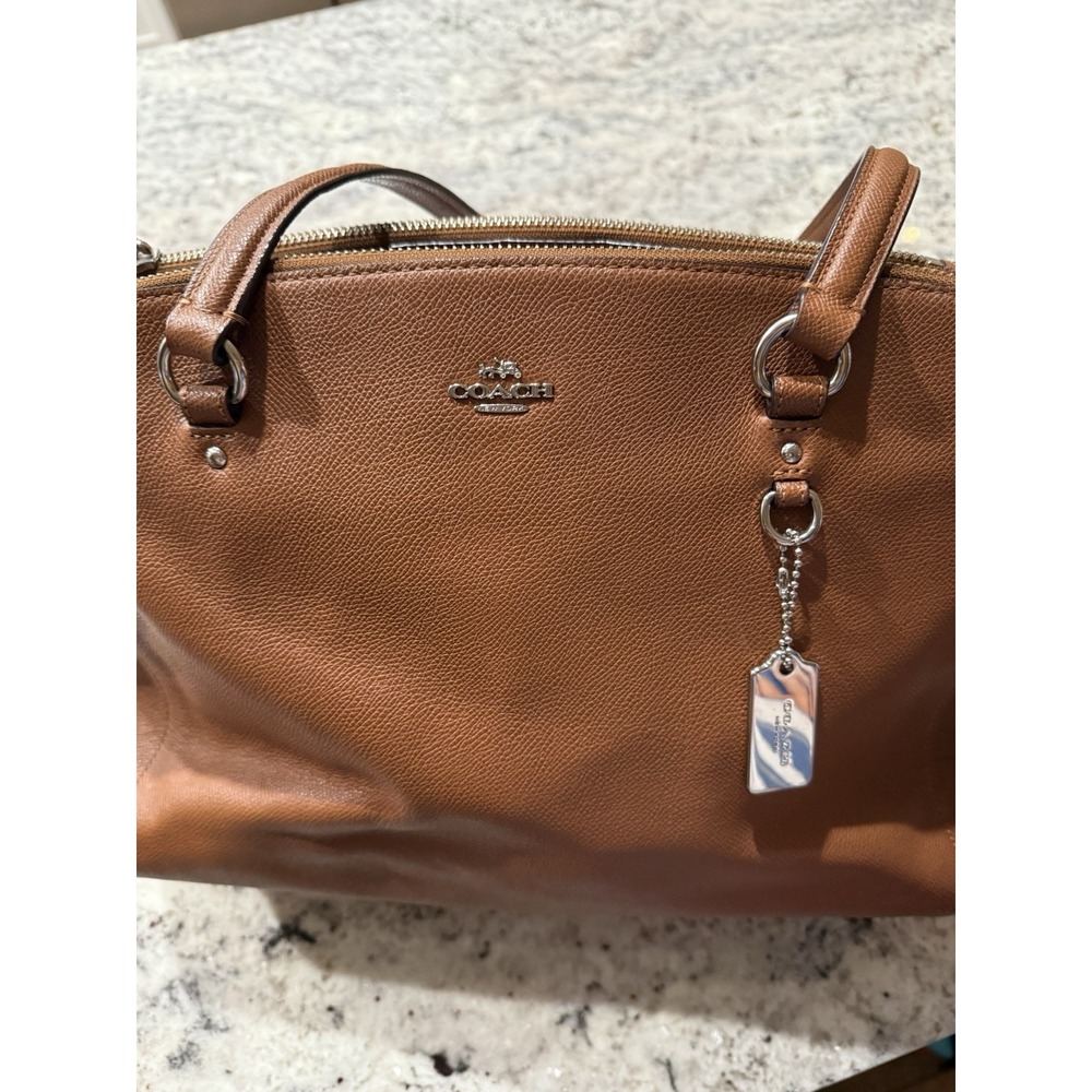 Coach Stanton Carryall in Crossgrain Leather Silver Saddle F37148 Tan Brown - Picture 5 of 16
